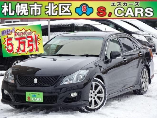 クラウンアスリート 2.5 i-Four ナビパッケージ 4WD　サンルーフ 黒革シート　純正ナビ Bカメラ 2500