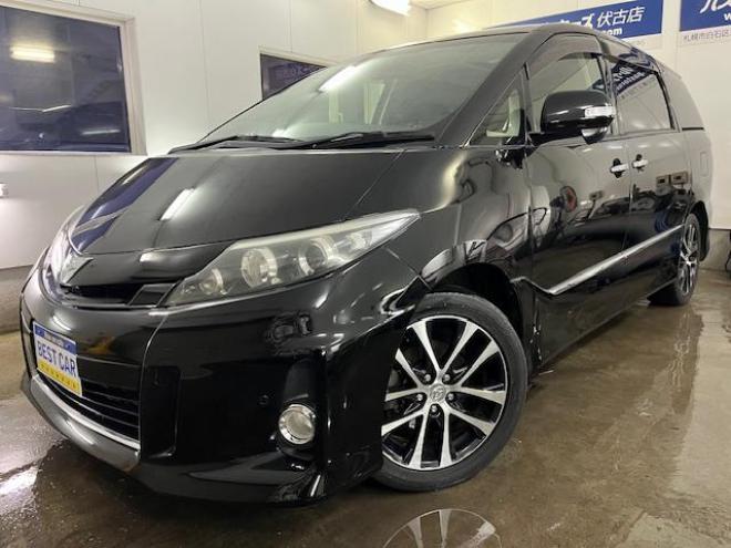 エスティマアエラスプレミアムエディション　後期型　本州仕入　禁煙車　ＷＡＫＯＳバリアスコーティング済　純正ブラポリ１８インチＡＷ　純正１６ＡＷ＋スタッドレスタイヤ付　両側パワースライドドア　ツインサンルーフ　アルパインＨＤＤナビ（フルセグ地デジ　ＤＶＤ再生　Ｂｌｕｅｔｏｏｔｈ）＋バックカメラ　純正ハーフレザーシート　ＰＵＳＨスタート　スマートキー　クルーズコントロール　運転席パワーシート　前後コーナーセンサー　タイミングチェーン車　ビルトインＥＴＣ　ＨＩＤ ヘッドライト 4WD 2400 5Dr