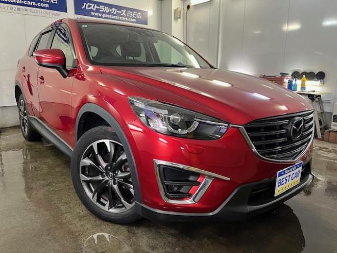 CX-5ＸＤ　Ｌパッケージ　本州仕入　禁煙車　ＷＡＫＯＳバリアスコーティング済　スカイアクティブディーゼルターボ　純正１９インチＡＷ　純正１９ＡＷ＋スタッドレスタイヤ付　純正ナビ（地デジ　ＤＶＤ再生　Ｂｌｕｅｔｏｏｔｈ）＋バックカメラ＆サイドカメラ　ＢＯＳＥサウンド　純正ブラックレザーシート　レーダークルーズコントロール　ブラインドスポット　車線逸脱警報　ＬＥＤヘッドライト　両席シートヒーター　アドバンスキー　横滑り防止装置　ＥＴＣ 4WD 2200 5Dr