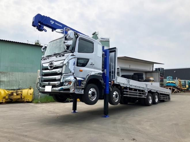 プロフィア未使用　4段ラジコンクレーン車　セルフローダー　重機運搬車ウインチ付　大型トラック　nht