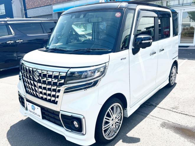スペーシアカスタム ハイブリッドXSターボ 4WD　ローンが不安な方＜優遇ローン＞　ワンオーナー　メモリーナビ　両側パワスラ