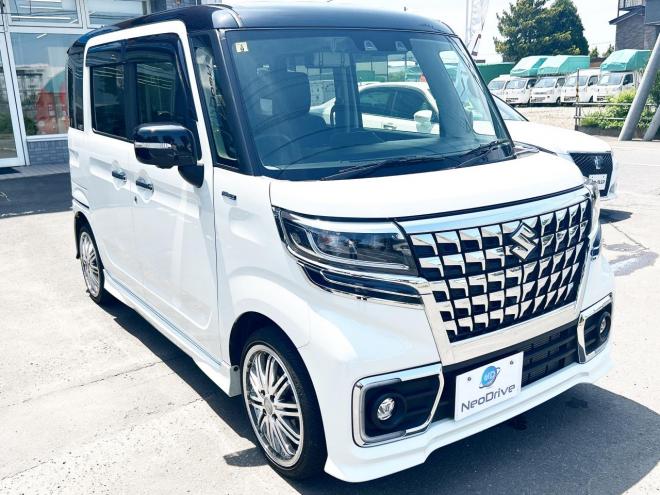 スペーシアカスタム ハイブリッドXSターボ 4WD　ローンが不安な方＜優遇ローン＞　ワンオーナー　メモリーナビ　両側パワスラ