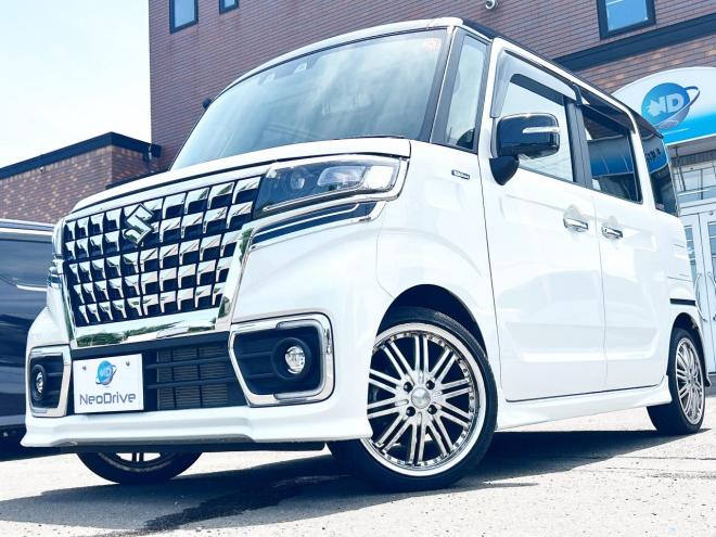 スペーシアカスタム ハイブリッドXSターボ 4WD　ローンが不安な方＜優遇ローン＞　ワンオーナー　メモリーナビ　両側パワスラ