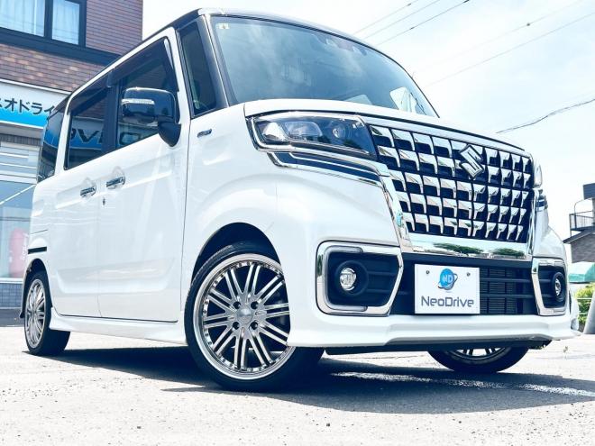 スペーシアカスタム ハイブリッドXSターボ 4WD　ローンが不安な方＜優遇ローン＞　ワンオーナー　メモリーナビ　両側パワスラ