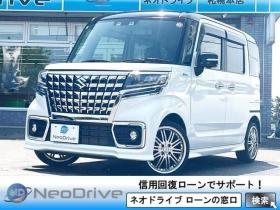 スペーシア　カスタム ハイブリッドXSターボ 4WD　ローンが不安な方＜優遇ローン＞　ワンオーナー　メモリーナビ　両側パワスラ