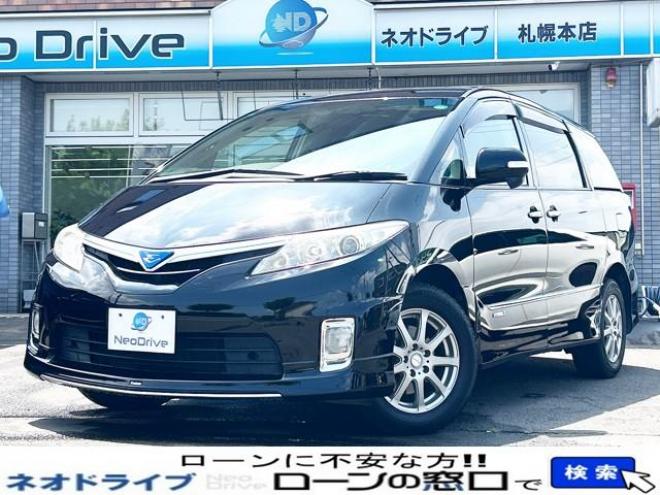 エスティマハイブリッドハイブリッド2.4X 4WD　ローンが不安な方＜優遇ローン＞　本州仕入　純正ナビ　両側PWスラ　ワンオーナー