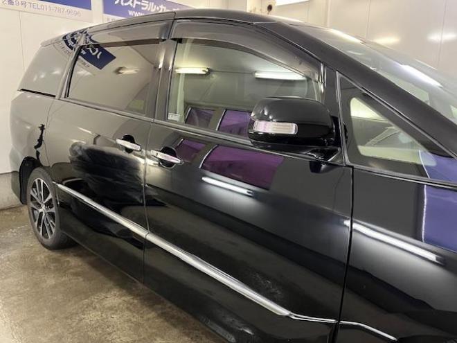 エスティマアエラスプレミアムエディション　本州仕入　後期型　禁煙車　ＷＡＫＯＳバリアスコーティング済　純正ブラポリ１８インチＡＷ　社外１７ＡＷ＋スタッドレスタイヤ付　両側パワースライドドア　イクリプスナビ（フルセグ地デジ　ＤＶＤ再生　Ｂｌｕｅｔｏｏｔｈ）＋バックカメラ　純正ブラックハーフレザーシート　ＰＵＳＨスタート　スマートキー　クルーズコントロール　運転席パワーシート　タイミングチェーン車　ビルトインＥＴＣ　ＨＩＤ ヘッドライト 4WD 2400 5Dr