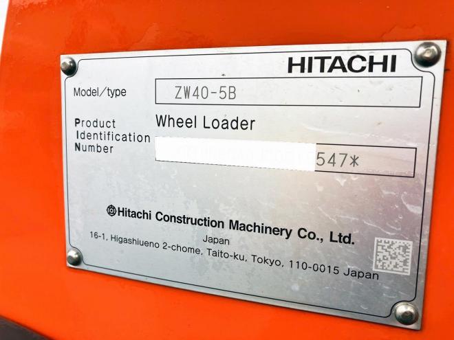 ホイールローダ日立　中古　ZW40-5B　マルチプラウ仕様