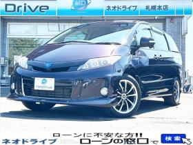 エスティマハイブリッド　ハイブリッド2.4アエラス プレミアムED 4WD　ローンが不安な方＜優遇ローン＞両側パワスラ　社外ナビ　ハーフレザー 4WD