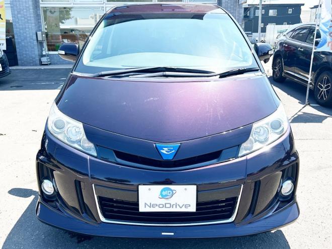 エスティマハイブリッドハイブリッド2.4アエラス プレミアムED 4WD　ローンが不安な方＜優遇ローン＞両側パワスラ　社外ナビ　ハーフレザー 4WD
