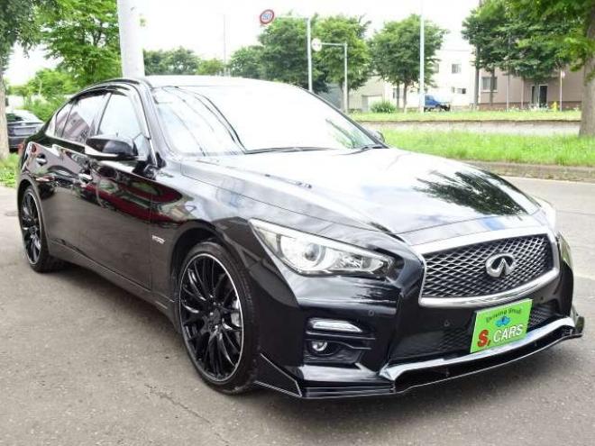 スカイライン3.5 350GT FOUR ハイブリッド タイプSP　本州車　ハイブリットシステム保証2年/走行距離無制限　 4WD　黒革パワーシート　 エアロ 20AW  エスカーズカスタム　メーカーナビ　全方位カメラ　地デジ　シートメモリー　20AW　LEDヘッドライト 3500