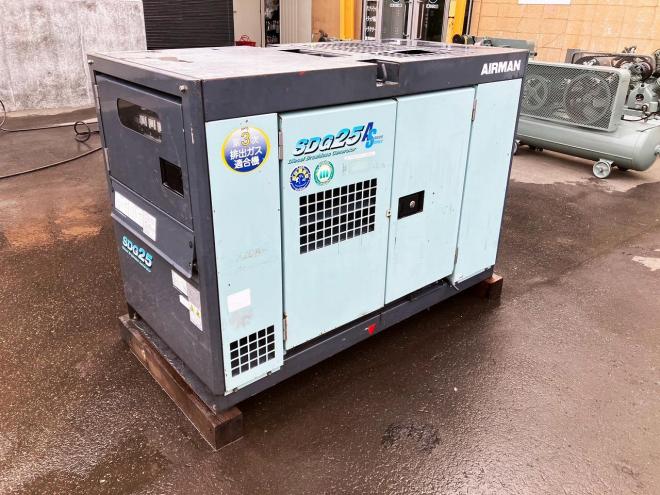 発電機北越　エアマン　中古　SDG25AS　エンジン発電機　