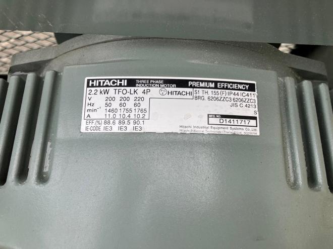 コンプレッサー日立　中古　三相200V　3馬力