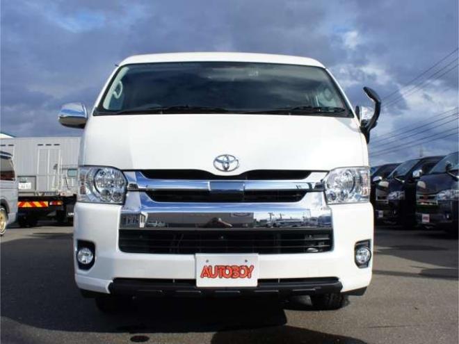 ハイエース2.7 GL ロング ミドルルーフ 4WD　リフトアップ仕様　415SAFARIフロントスポイラー　415COBRAバッドラッカーSD6　17インチAW　TOYOオープンカントリーA/T　215/60R17　後席リクライニング加工済　純正エンジンスターター　社外大型フリップダウン 2700