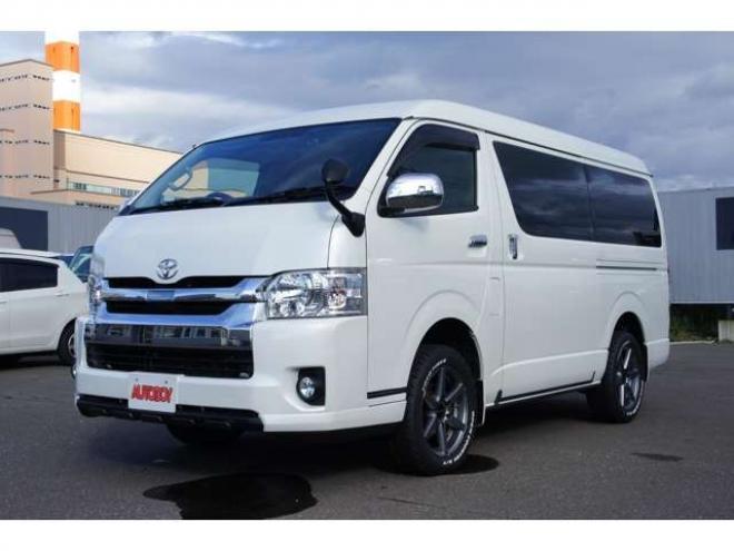 ハイエース2.7 GL ロング ミドルルーフ 4WD　リフトアップ仕様　415SAFARIフロントスポイラー　415COBRAバッドラッカーSD6　17インチAW　TOYOオープンカントリーA/T　215/60R17　後席リクライニング加工済　純正エンジンスターター　社外大型フリップダウン 2700