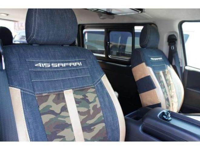 ハイエースバン2.8 スーパーGL ロング ディーゼルターボ 4WD　415SAFARIプロテクションキット　ALPINE BIG-X&フリップダウンモニター　415SAFARIオーダーデニムシートカバー　特注アルコア製16インチAW　TOYOオープンカントリーR/Tタイヤ 2800