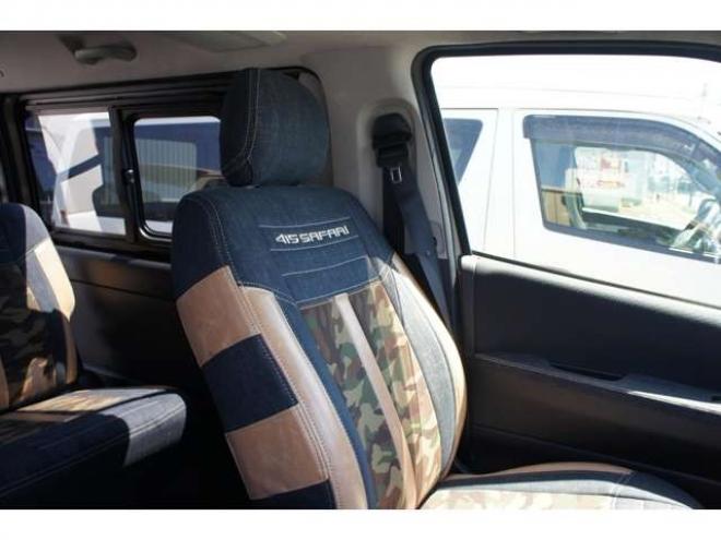 ハイエースバン2.8 スーパーGL ロング ディーゼルターボ 4WD　415SAFARIプロテクションキット　ALPINE BIG-X&フリップダウンモニター　415SAFARIオーダーデニムシートカバー　特注アルコア製16インチAW　TOYOオープンカントリーR/Tタイヤ 2800