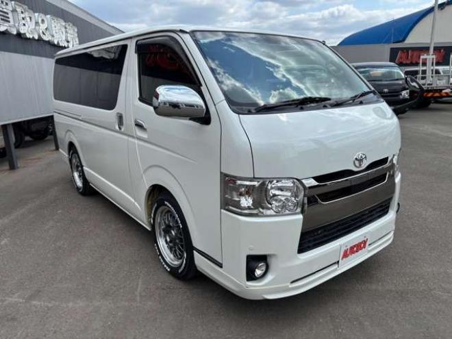 ハイエースバン2.8 スーパーGL ダークプライム ロングボディ ディーゼルターボ 4WD　WORK　XTRAP　M1HC　新品17インチAW　ヨコハマPARADA215/60R17新品タイヤ　TRDフロントリップ　FFヒーター　社外ショック&スタビライザー　ベッドキット　両側パワスラ　ETC　PIVOTスロコン&純正クルコンレバー 2800