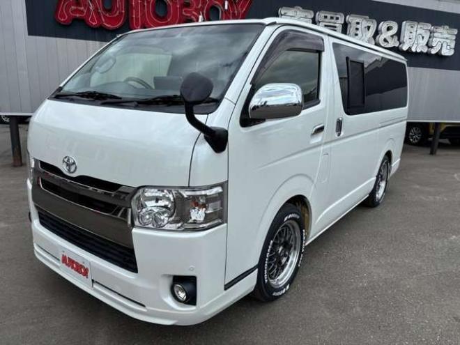 ハイエースバン2.8 スーパーGL ダークプライム ロングボディ ディーゼルターボ 4WD　WORK　XTRAP　M1HC　新品17インチAW　ヨコハマPARADA215/60R17新品タイヤ　TRDフロントリップ　FFヒーター　社外ショック&スタビライザー　ベッドキット　両側パワスラ　ETC　PIVOTスロコン&純正クルコンレバー 2800