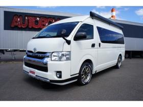 ハイエースバン　2.8 DX ワイド スーパーロング ハイルーフ ディーゼルターボ 4WD　オグショー跳上2段ベッドキット 前後S-GLシート　スーリーサイドオーニング 415SAFARI Fスポイラー　ESSEX ENCB17インチAW　PARADA215/60R17　WEBASTO-FFヒーター　サブバッテリー&外部電源&走行充電 2800