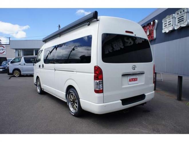 ハイエースバン2.8 DX ワイド スーパーロング ハイルーフ ディーゼルターボ 4WD　オグショー跳上2段ベッドキット 前後S-GLシート　スーリーサイドオーニング 415SAFARI Fスポイラー　ESSEX ENCB17インチAW　PARADA215/60R17　WEBASTO-FFヒーター　サブバッテリー&外部電源&走行充電 2800