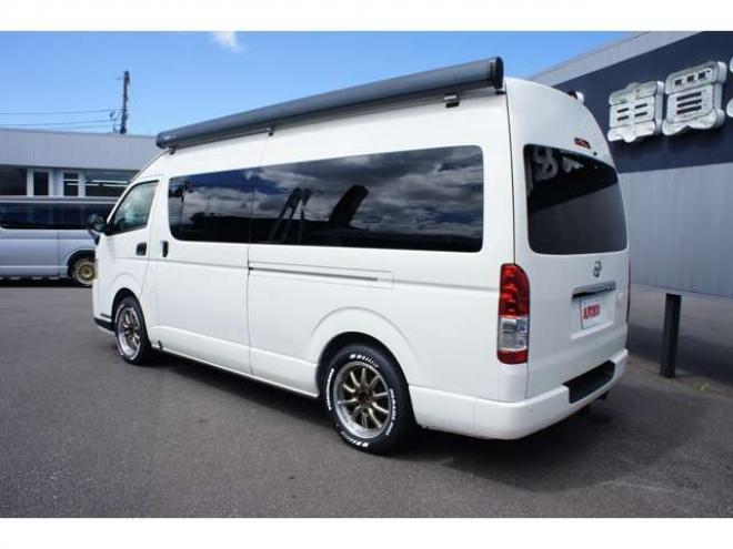 ハイエースバン2.8 DX ワイド スーパーロング ハイルーフ ディーゼルターボ 4WD　オグショー跳上2段ベッドキット 前後S-GLシート　スーリーサイドオーニング 415SAFARI Fスポイラー　ESSEX ENCB17インチAW　PARADA215/60R17　WEBASTO-FFヒーター　サブバッテリー&外部電源&走行充電 2800