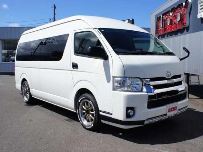 ハイエースバン2.8 DX ワイド スーパーロング ハイルーフ ディーゼルターボ 4WD　オグショー跳上2段ベッドキット 前後S-GLシート　スーリーサイドオーニング 415SAFARI Fスポイラー　ESSEX ENCB17インチAW　PARADA215/60R17　WEBASTO-FFヒーター　サブバッテリー&外部電源&走行充電 2800