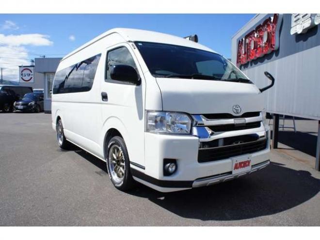 ハイエースバン2.8 DX ワイド スーパーロング ハイルーフ ディーゼルターボ 4WD　オグショー跳上2段ベッドキット 前後S-GLシート　スーリーサイドオーニング 415SAFARI Fスポイラー　ESSEX ENCB17インチAW　PARADA215/60R17　WEBASTO-FFヒーター　サブバッテリー&外部電源&走行充電 2800