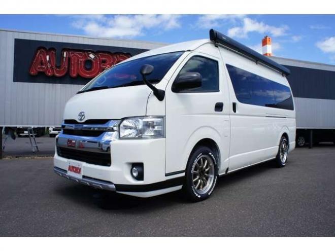 ハイエースバン2.8 DX ワイド スーパーロング ハイルーフ ディーゼルターボ 4WD　オグショー跳上2段ベッドキット 前後S-GLシート　スーリーサイドオーニング 415SAFARI Fスポイラー　ESSEX ENCB17インチAW　PARADA215/60R17　WEBASTO-FFヒーター　サブバッテリー&外部電源&走行充電 2800