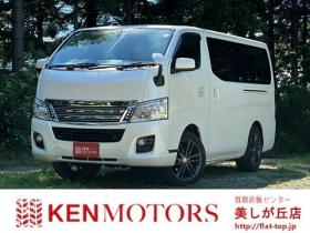 キャラバン　NV350 2.5 ライダー プレミアムGX ロングボディ ディーゼルターボ 4WD　ベッドキット　ETC　後席モニター　革シート　社外ナビ　バックカメラ　ドライブレコーダー　リアヒーター　パワーウィンドウ　パワステ　社外アルミ 2500