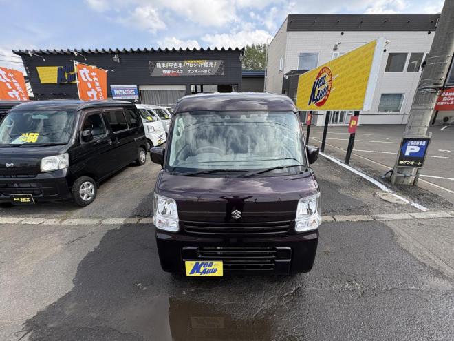 エブリィEVERY VAN 4WD JION TURBO一家に一台軽ぱこ入庫　TURBOです。寒冷地仕様　レーザーブレーキ　エンジンスタータ　VSC　AUTOライト　Bluetoothフルセグナビ　エンジンオイル交換　ATF交換 4WD 660 ５Dr