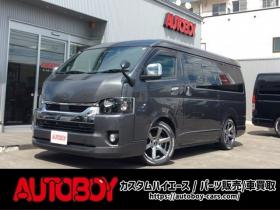 ハイエースバン　2.7 スーパーGL ダークプライムII ワイド ミドルルーフ ロングボディ 4WD　寒冷地　リアヒーター&クーラー　Bカメラ　プッシュスタート　スマートキー　ウッドコンビステアリング&シフトノブ　全周囲カメラ　フルセグTV　純正SDナビ　ドライブレコーダー　電動格納ミラー　ETC 2700