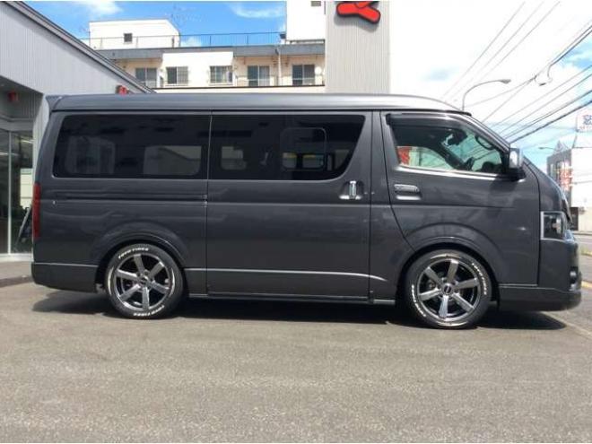 ハイエースバン2.7 スーパーGL ダークプライムII ワイド ミドルルーフ ロングボディ 4WD　寒冷地　リアヒーター&クーラー　Bカメラ　プッシュスタート　スマートキー　ウッドコンビステアリング&シフトノブ　全周囲カメラ　フルセグTV　純正SDナビ　ドライブレコーダー　電動格納ミラー　ETC 2700