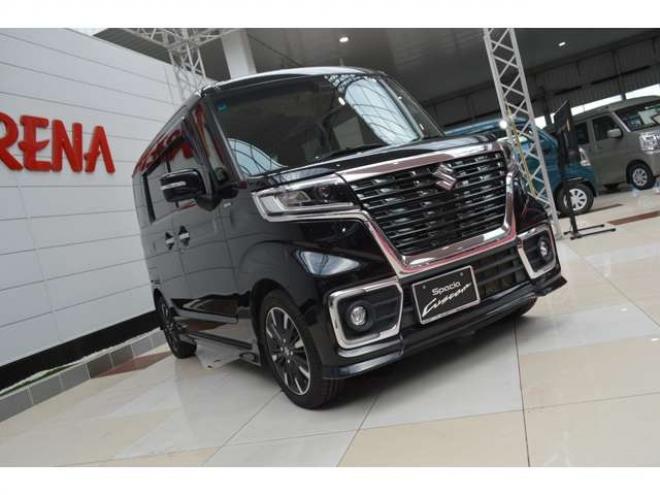 スペーシアカスタム ハイブリッド XS 4WD ワンオーナー車ハイブリッド4WDセーフティサポート搭載デュアルセンサーブレーキサポート後退時ブレーキサポート7インチワイドナビTV両側オートスライドスライドドアLEDライト 660