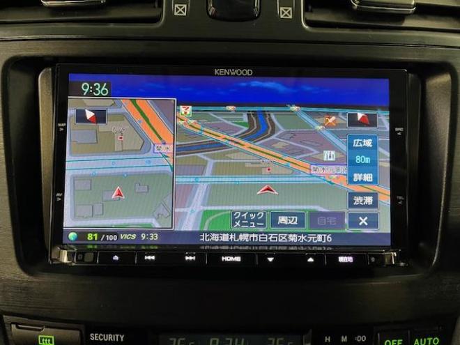 マークXジオ２４０　エアリエル　寒冷地仕様　禁煙車　ＷＡＫＯＳバリアスコーティング済　社外１７インチＡＷ　純正１６ＡＷ＋スタッドレスタイヤ付　ケンウッドナビ（フルセグ地デジ　ＤＶＤ再生　Ｂｌｕｅｔｏｏｔｈ）　ＰＵＳＨスタート　スマートキー　フロントガラス熱線　横滑り防止装置　タイミングチェーン車　ＨＩＤヘッドライト 4WD 2400 5Dr