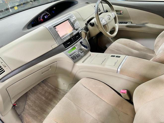 エスティマハイブリッドハイブリッド2.4G 4WD 5年保証 スマキー 両側パワスラ ナビ Bカメ ETC 寒冷地仕様 禁煙 車検整備2年付