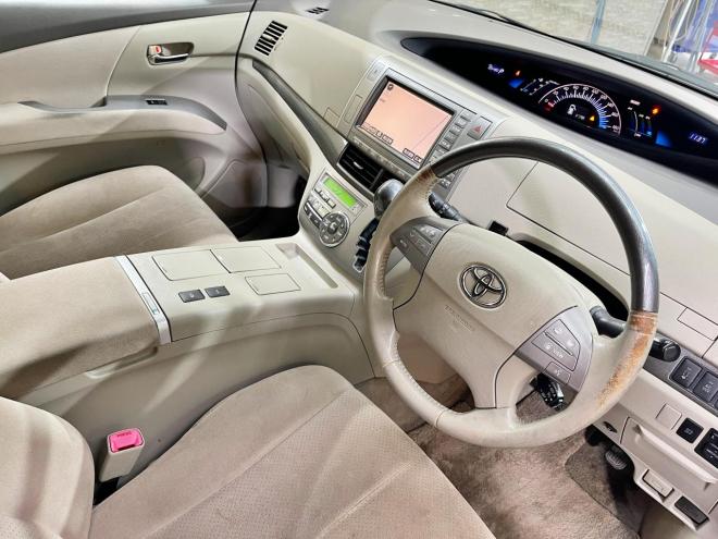 エスティマハイブリッドハイブリッド2.4G 4WD 5年保証 スマキー 両側パワスラ ナビ Bカメ ETC 寒冷地仕様 禁煙 車検整備2年付