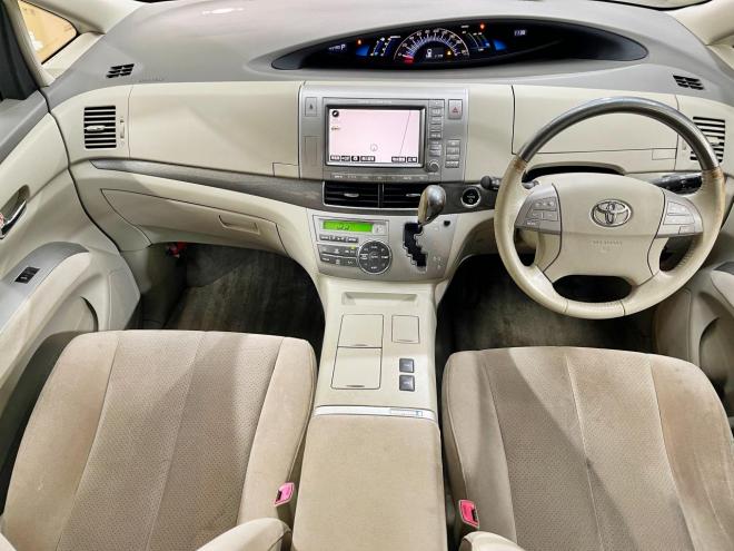 エスティマハイブリッドハイブリッド2.4G 4WD 5年保証 スマキー 両側パワスラ ナビ Bカメ ETC 寒冷地仕様 禁煙 車検整備2年付