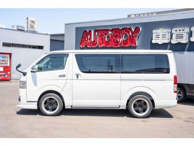 ハイエースバン2.8 スーパーGL ダークプライムII ロングボディ ディーゼルターボ 4WD　モデリスタフロントスポイラー　ワーク18インチAW　8インチナビTV 両側電動パワースライドドア 415COBRAフラットキット(ベッドキット) 2800