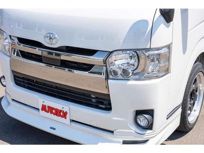 ハイエースバン2.8 スーパーGL ダークプライムII ロングボディ ディーゼルターボ 4WD　モデリスタフロントスポイラー　ワーク18インチAW　8インチナビTV 両側電動パワースライドドア 415COBRAフラットキット(ベッドキット) 2800