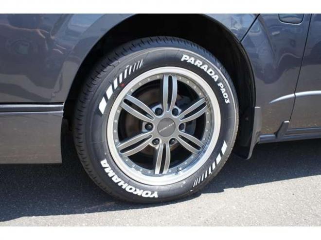 ハイエースバン2.8 スーパーGL ダークプライムII ロングボディ ディーゼルターボ 4WD　415COBRA　クリーンルック3 Fスポイラー&BY2Neoボンネット&ステージ2ルーフスポイラー&バッドラッカー17インチAW&フラットベッドキット　ヨコハマPARADA215/60R17　両側パワースライドドア　デジタルインナー 2800