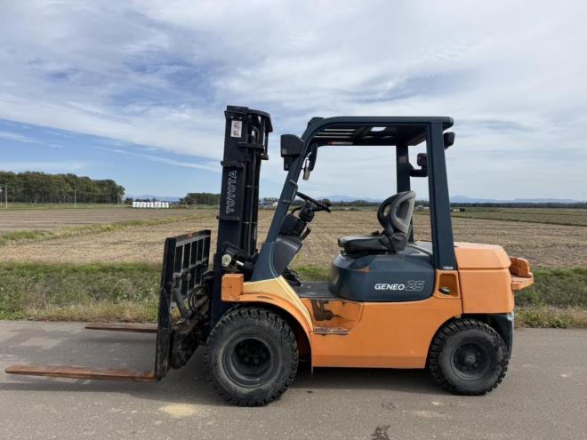 フォークリフト激レア！サイドシフト&ヒンジ付き！トヨタ 7FD25 ダブルタイヤ 