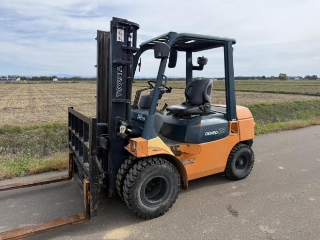 フォークリフト激レア！サイドシフト&ヒンジ付き！トヨタ 7FD25 ダブルタイヤ 