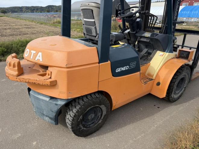 フォークリフト激レア！サイドシフト&ヒンジ付き！トヨタ 7FD25 ダブルタイヤ 