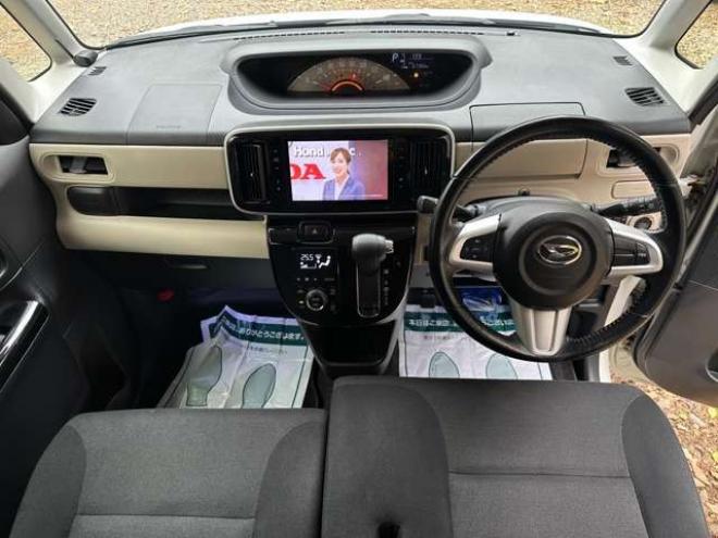 ムーヴキャンバスX ブラックアクセント リミテッド SAIII 4WD　記録簿　地デジナビ　バックカメラ　純正エンジンスターター　両側パワースライドドア　ETC　ドライブレコーダー　パワステ　パワーウィンドウ　社外アルミ　ABS　キーレスエントリー　ダウンサス(純正積込) 660