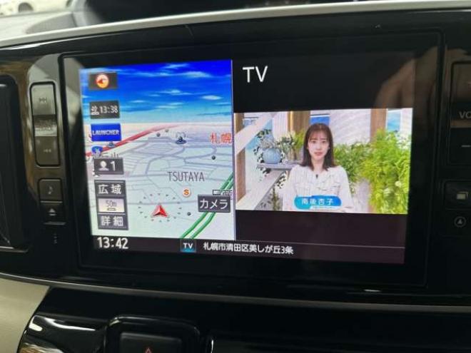 ムーヴキャンバスX ブラックアクセント リミテッド SAIII 4WD　記録簿　地デジナビ　バックカメラ　純正エンジンスターター　両側パワースライドドア　ETC　ドライブレコーダー　パワステ　パワーウィンドウ　社外アルミ　ABS　キーレスエントリー　ダウンサス(純正積込) 660