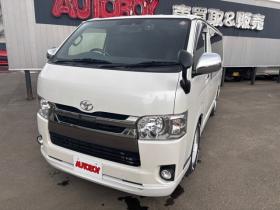 レジアスエース　2.8 スーパーGL ダークプライムII ロングボディ ディーゼルターボ 4WD　415COBRA　クリーンルック3フロントスポイラー　ステージ2ルーフスポイラー　バッドラッカーIII17インチAW　ヨコハマPARADA215/60R17　両側パワースライドドア　ETC 2800