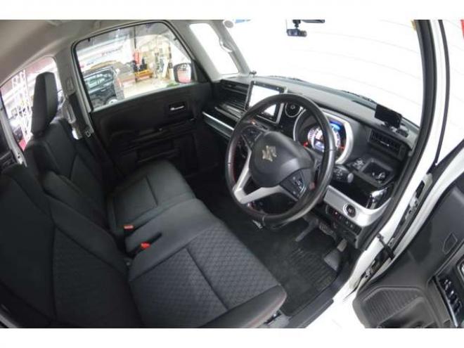 スペーシアカスタム ハイブリッド XSターボ 4WD　ワンオーナー車ハイブリッド4WDターボセーフティサポート搭載デュアルカメラブレーキサポート後退時ブレーキサポート両側オートスライドドア全方位モニター付8インチナビTVバックカメラアダプティブクルコンLED 660