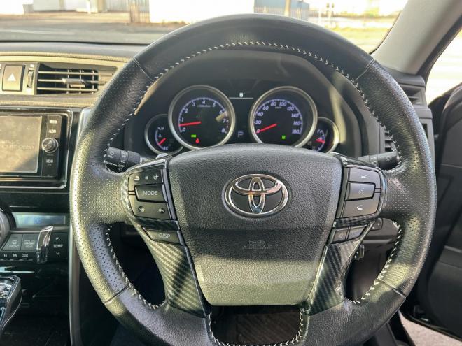 マークX2.5 250S Four 4WD　本州仕入　純正ナビ　軽減ブレーキ　社外ライト　スマートキー　シートヒーター　クルーズコントロール　バックカメラ　純正アルミ　MTモード付　フォグ　レーンキープアシスト　HID　盗難防止装置　パワーシート 2500 ５Dr