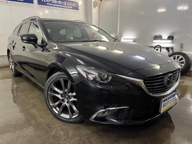 アテンザワゴンＸＤ　Ｌパッケージ　寒冷地仕様　禁煙車　スカイアクティブディーゼルターボ　純正１９インチＡＷ　社外１７ＡＷ＋スタッドレスタイヤ付　純正ナビ（地デジ　ＤＶＤ再生　Ｂｌｕｅｔｏｏｔｈ）＋バックカメラ　前後ドライブレコーダー　ヘッドアップディスプレイ　ＢＯＳＥサウンド　衝突軽減ブレーキ　レーダークルーズコントロール　車線逸脱警報　ＬＥＤヘッドライト　フロントガラス熱線　シートヒーター　ステアリングヒーター　横滑り防止装置　ＥＴＣ 4WD 2200 5Dr